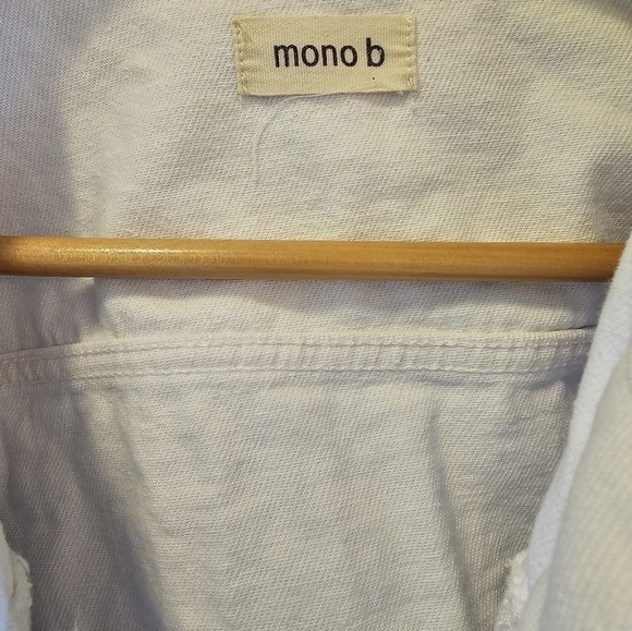 Mono B white distressed cropped jean jacket small - Picture 4 of 5